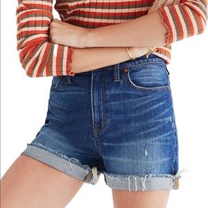 Madewell high rise cuffed denim shorts